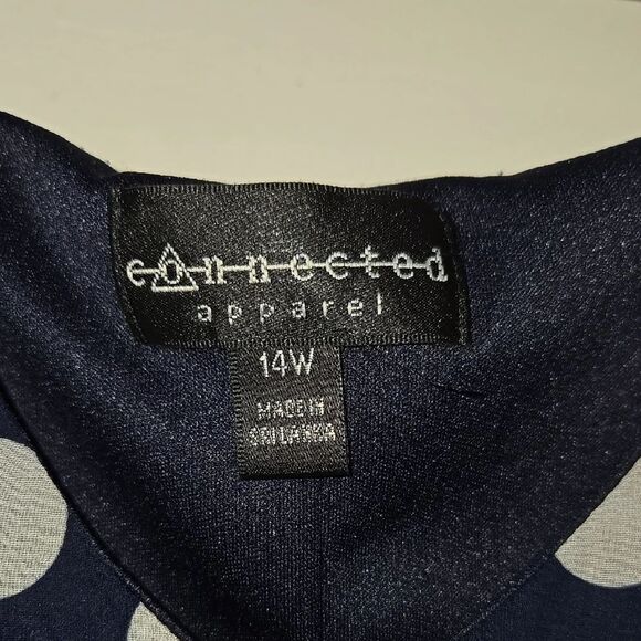 Connected Apparel Blue and Black Ruffled Cut Out Midi Dress - Picture 2 of 5